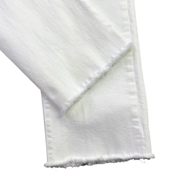 Madewell The High Rise Crop Boyjean Size 26 Tile White Raw Hem Straight Leg - Picture 6 of 7